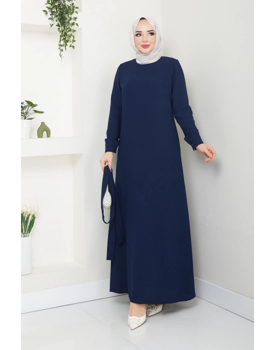 TESETTÜR KREP DÜZ KALEM ELBİSE