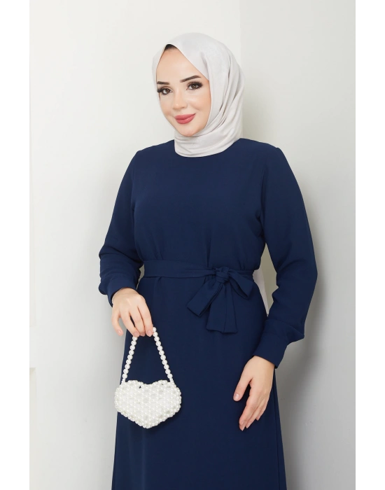 TESETTÜR KREP DÜZ KALEM ELBİSE