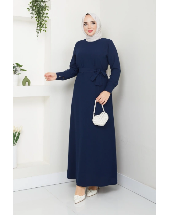 TESETTÜR KREP DÜZ KALEM ELBİSE