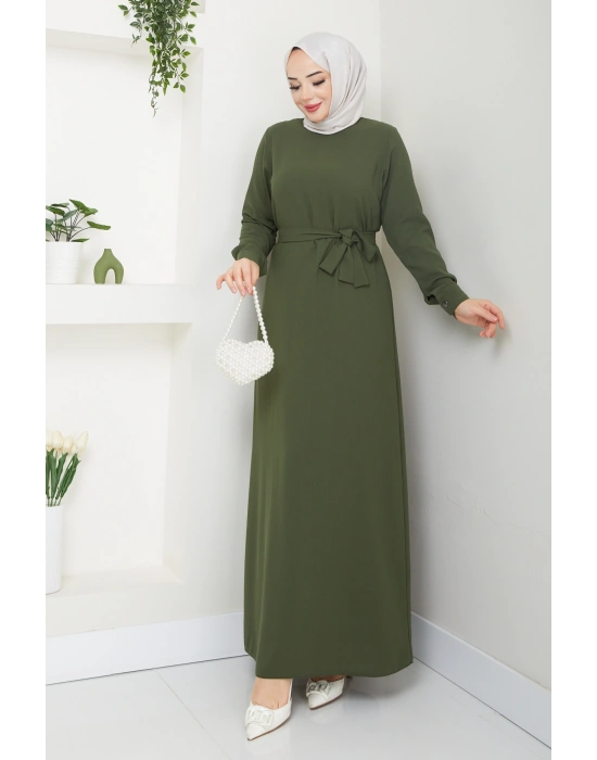 TESETTÜR KREP DÜZ KALEM ELBİSE