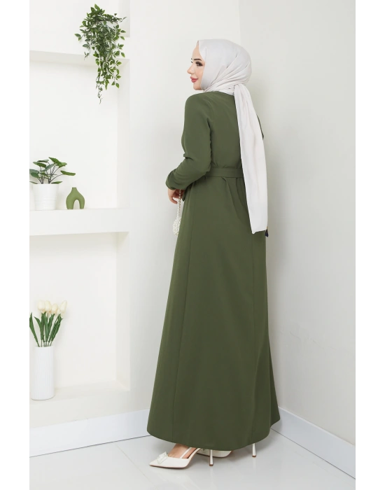 TESETTÜR KREP DÜZ KALEM ELBİSE