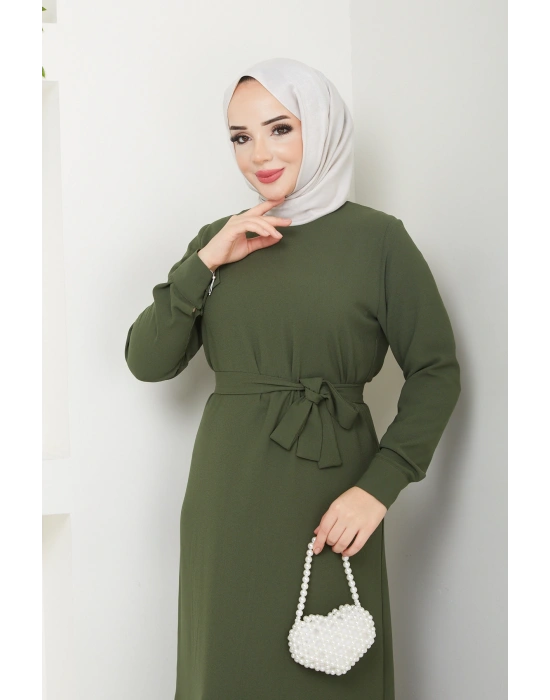 TESETTÜR KREP DÜZ KALEM ELBİSE