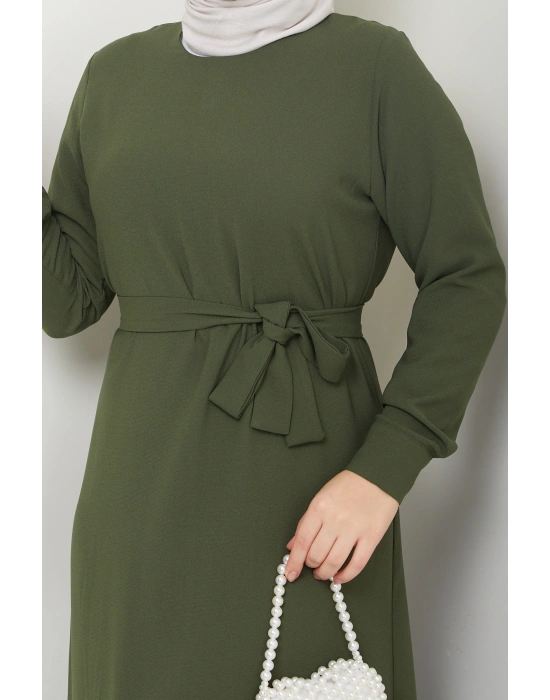 TESETTÜR KREP DÜZ KALEM ELBİSE