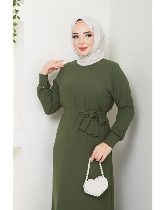 TESETTÜR KREP DÜZ KALEM ELBİSE