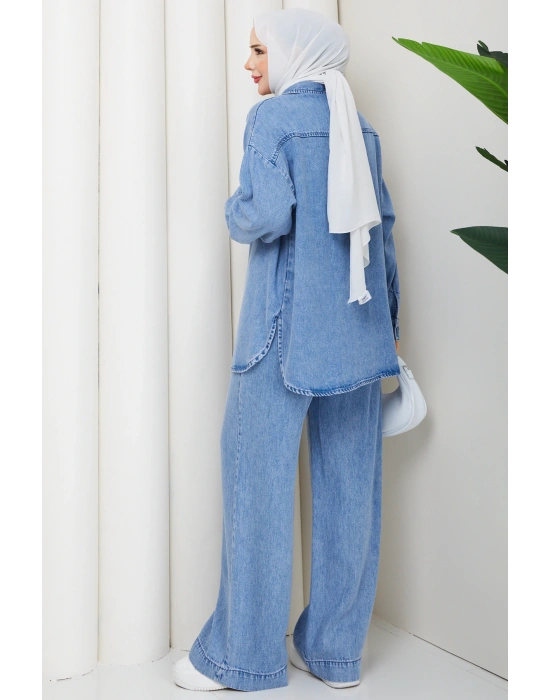 tesettür kot denım ikili takım