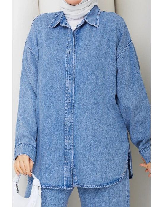 tesettür kot denım ikili takım