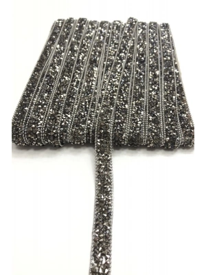 Antrasit Gümüş Ütü Ile Yapışan Şerit Aplik