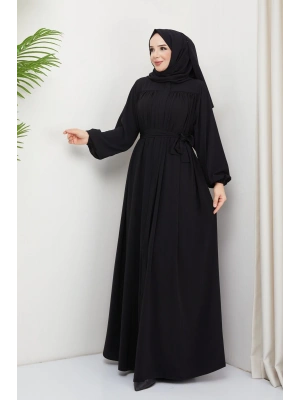 islami tesettür ferace robalı büzgülü medine ipeği tam tesettür