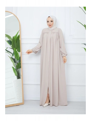 islami tesettür ferace robalı büzgülü medine ipeği tam tesettür