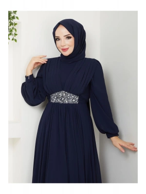 TESETTÜR PİLİSELİ ABİYE ELBİSE VE ŞAL TAKIM