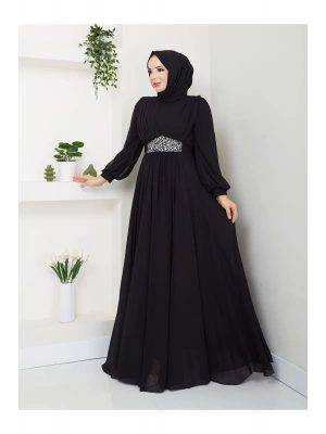 TESETTÜR PİLİSELİ ABİYE ELBİSE VE ŞAL TAKIM