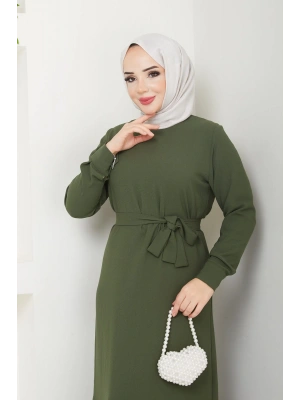 TESETTÜR KREP DÜZ KALEM ELBİSE