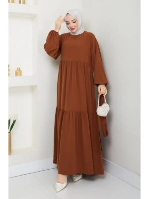 Islami Mina Tesettür Ferace Bol Kesim Elbise