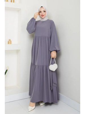 Islami Mina Tesettür Ferace Bol Kesim Elbise