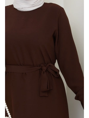 TESETTÜR KREP DÜZ KALEM ELBİSE