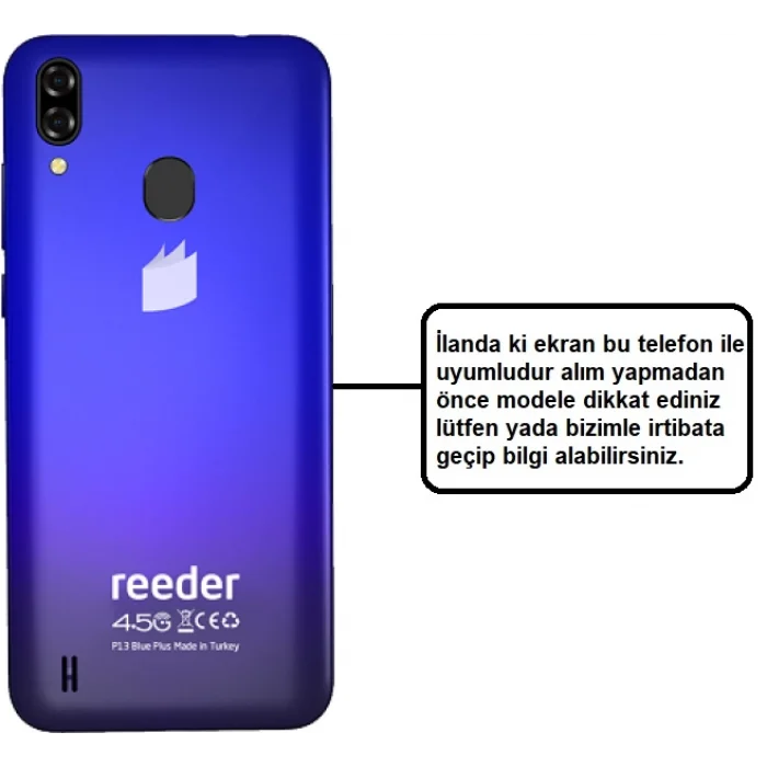 Reeder P13 Blue Plus Lcd Ekran + Dokunmatik Full.