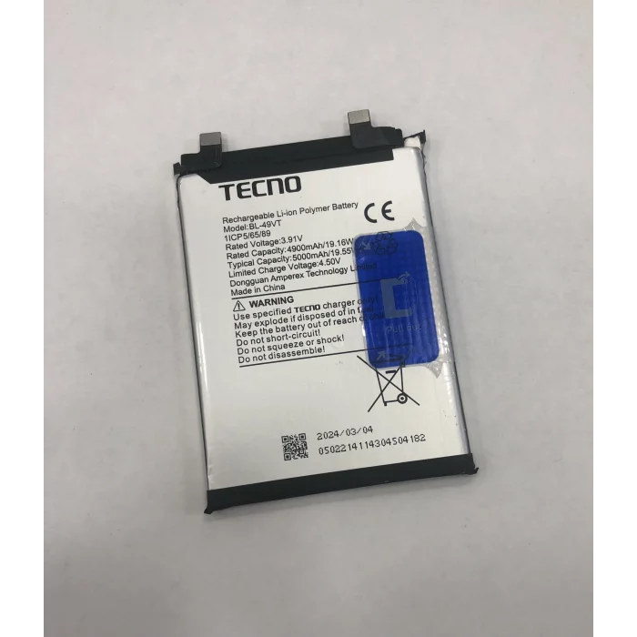 Tecno Camon 30 (CL6) Batarya 5000 mAh Orjinal Çıkma
