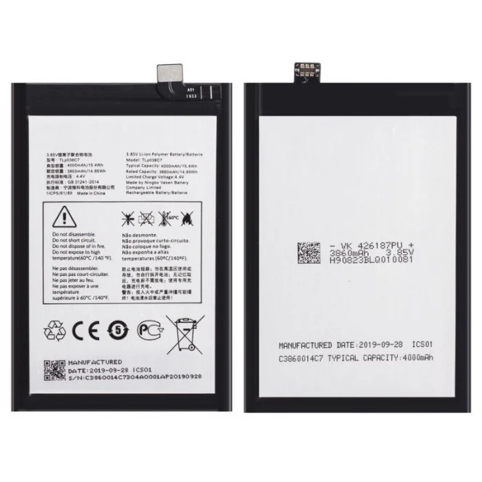 Alcatel 3X 2019 (5048Y) Batarya 4000 mAh