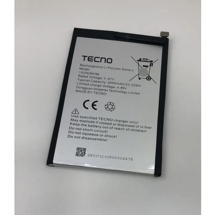 Tecno Spark 7 (KF6n) Batarya 6000 mAh