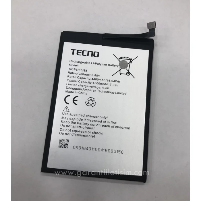 Tecno Spark 8C (KG5k) Batarya 5000 mAh