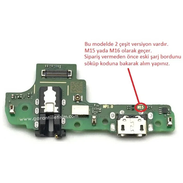 Samsung A107F Galaxy A10S Şarj Soketi Bordu Full (M15) Orjinal