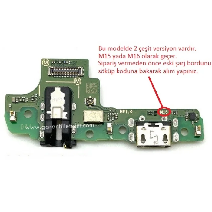 Samsung A107F Galaxy A10S Şarj Soketi Bordu Full (M16) Orjinal