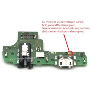 Samsung A107F Galaxy A10S Şarj Soketi Bordu Full (M15) Orjinal