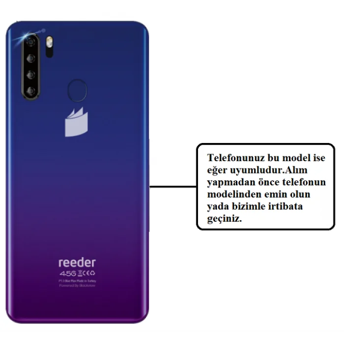 Reeder P13 Blue Max Arka Kapak Pil Kapağı Orjinal Çıkma