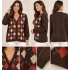 DESEN TRİKO CEKET 24040 - KAHVE