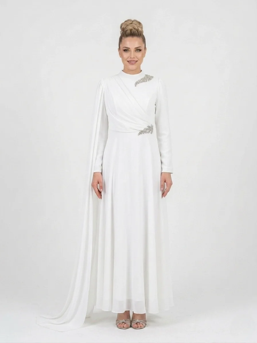 AHENK ABİYE ELBİSE 1094 - EKRU