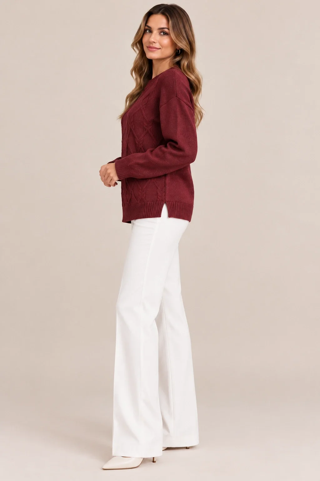 DESEN KAZAK 26212 - BORDO