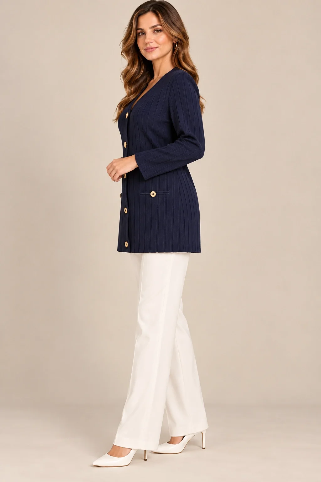 DESEN TRIKO CEKET 26369 - LACİVERT