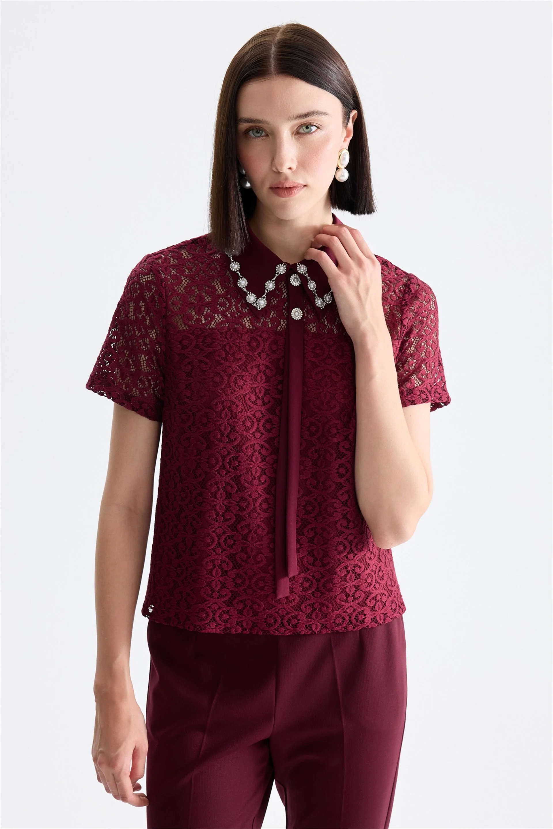 Mİ BLUZ 80512 - BORDO