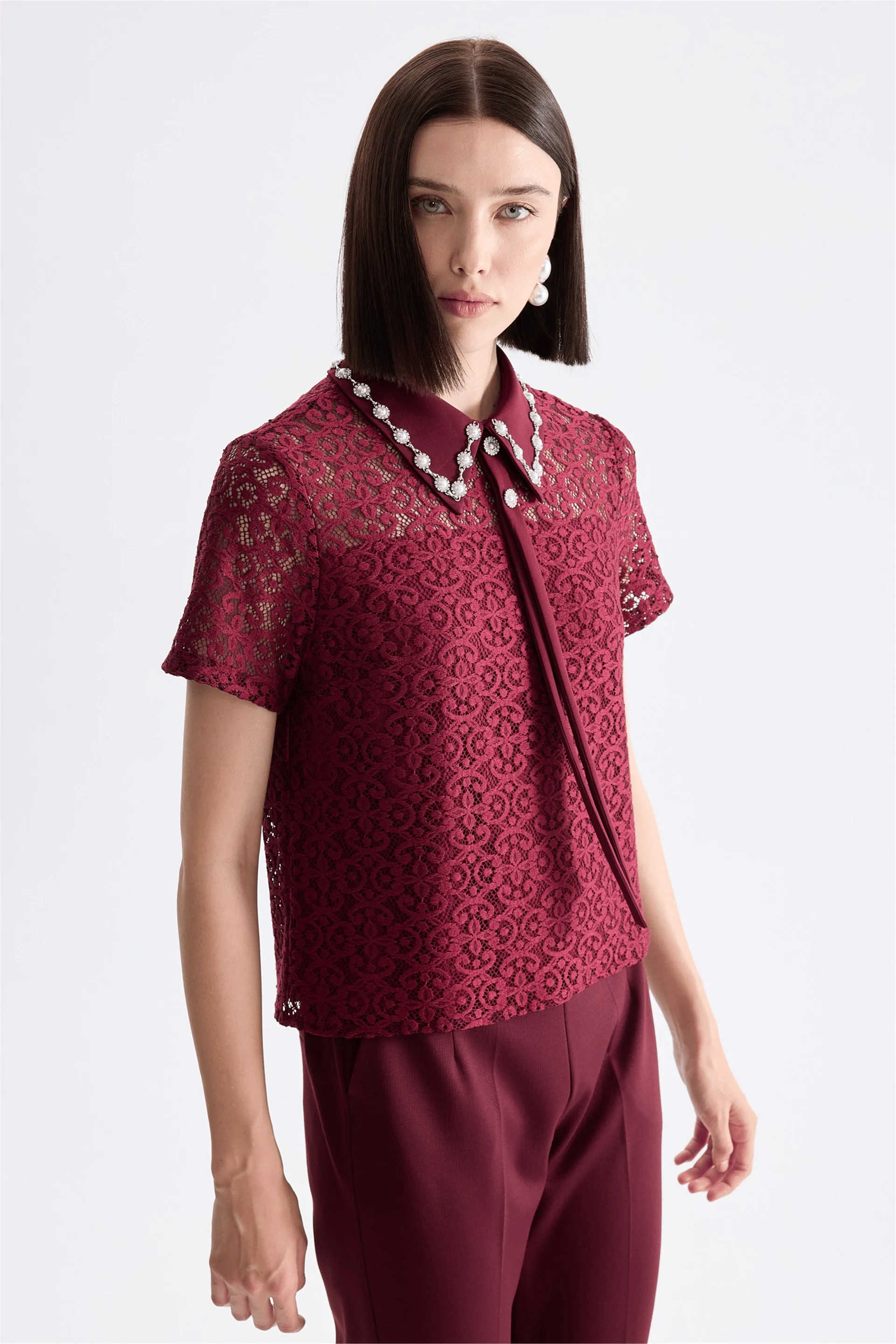 Mİ BLUZ 80512 - BORDO