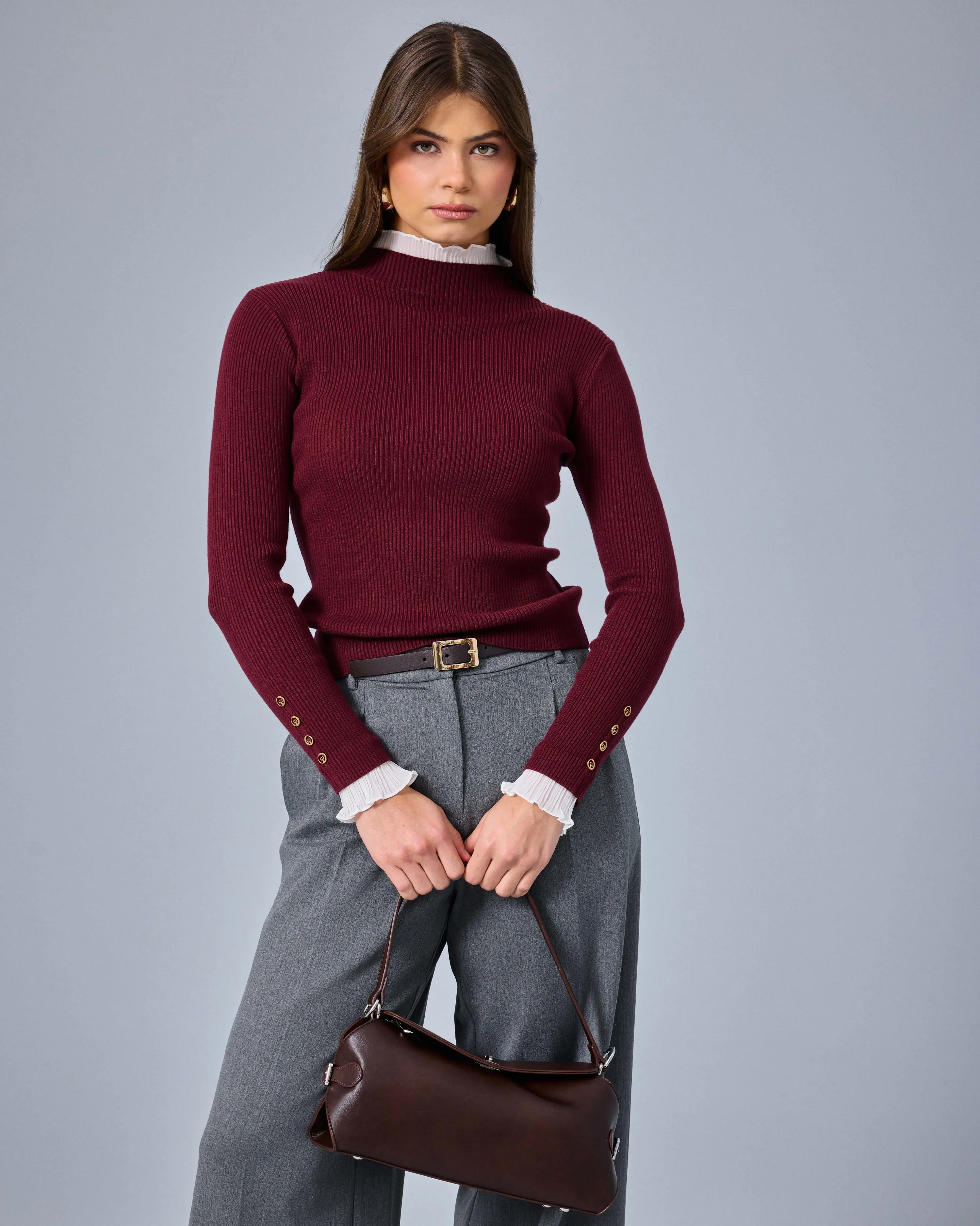 SEÇİL TRİKO BLUZ 1710025 - BORDO
