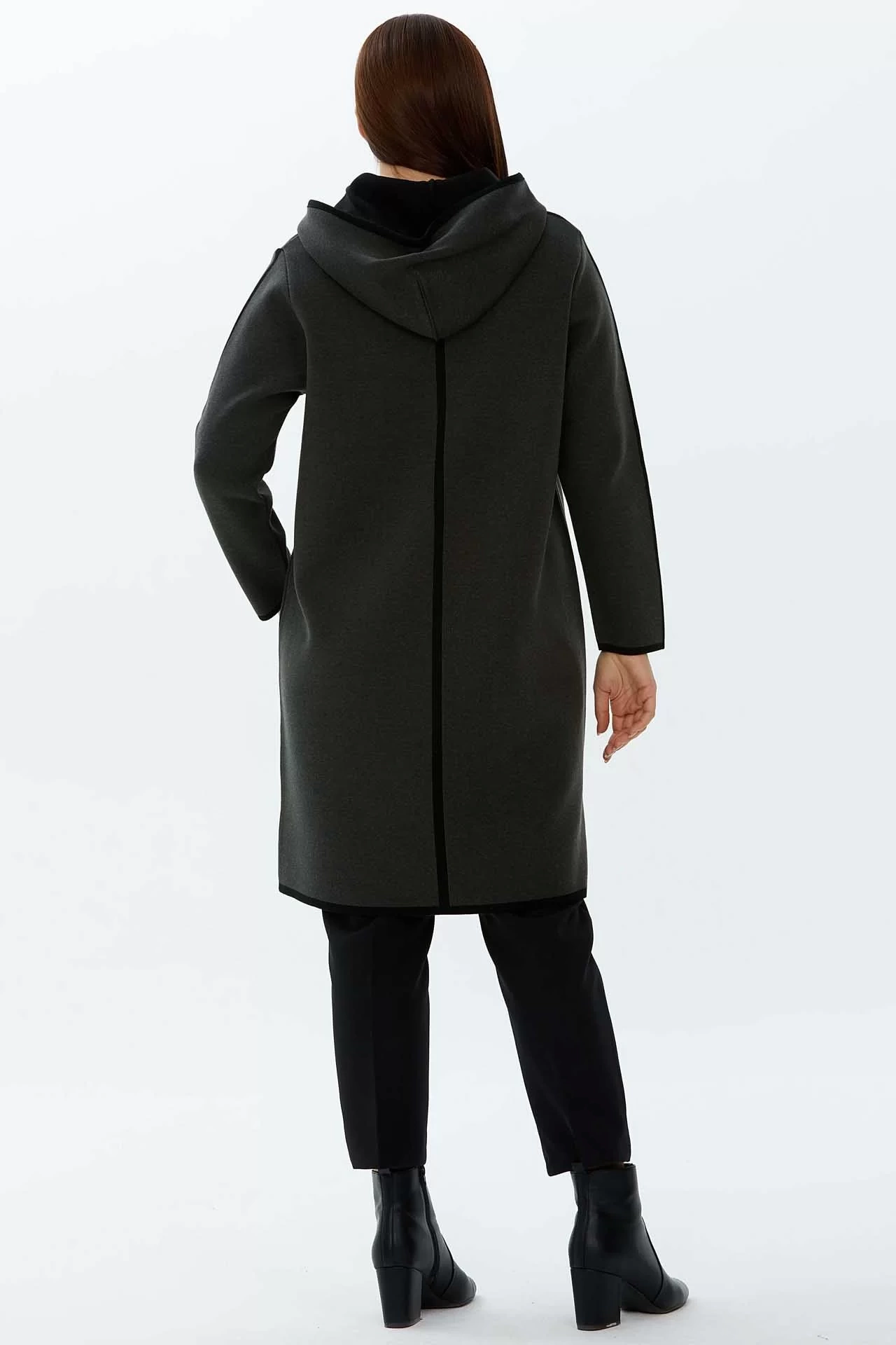 SELEN KAPŞONLU FERMUARLI HIRKA 4003 - GRİ