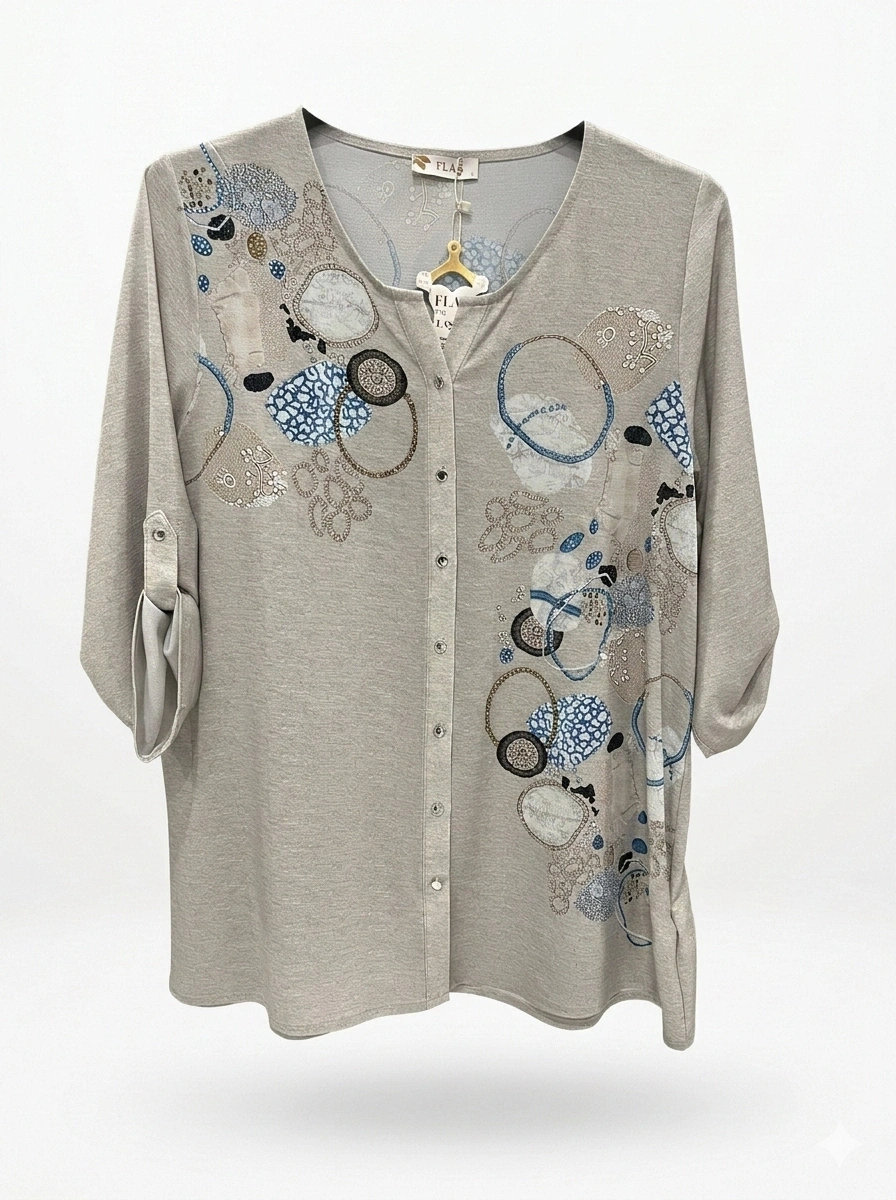 FLAŞ KREP GÖMLEK 1123 - GRİ