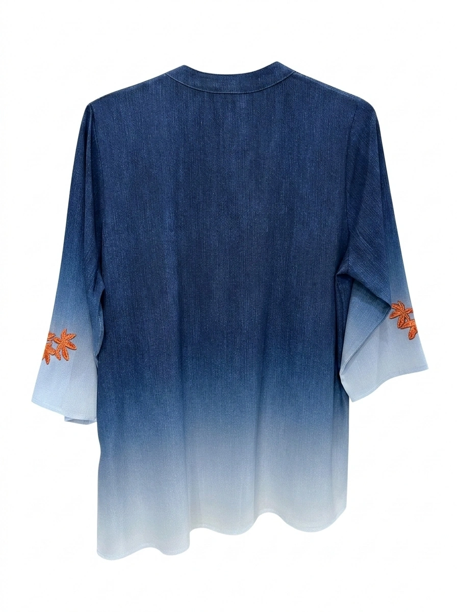 FLAŞ KREP GÖMLEK 1124 - İNDİGO