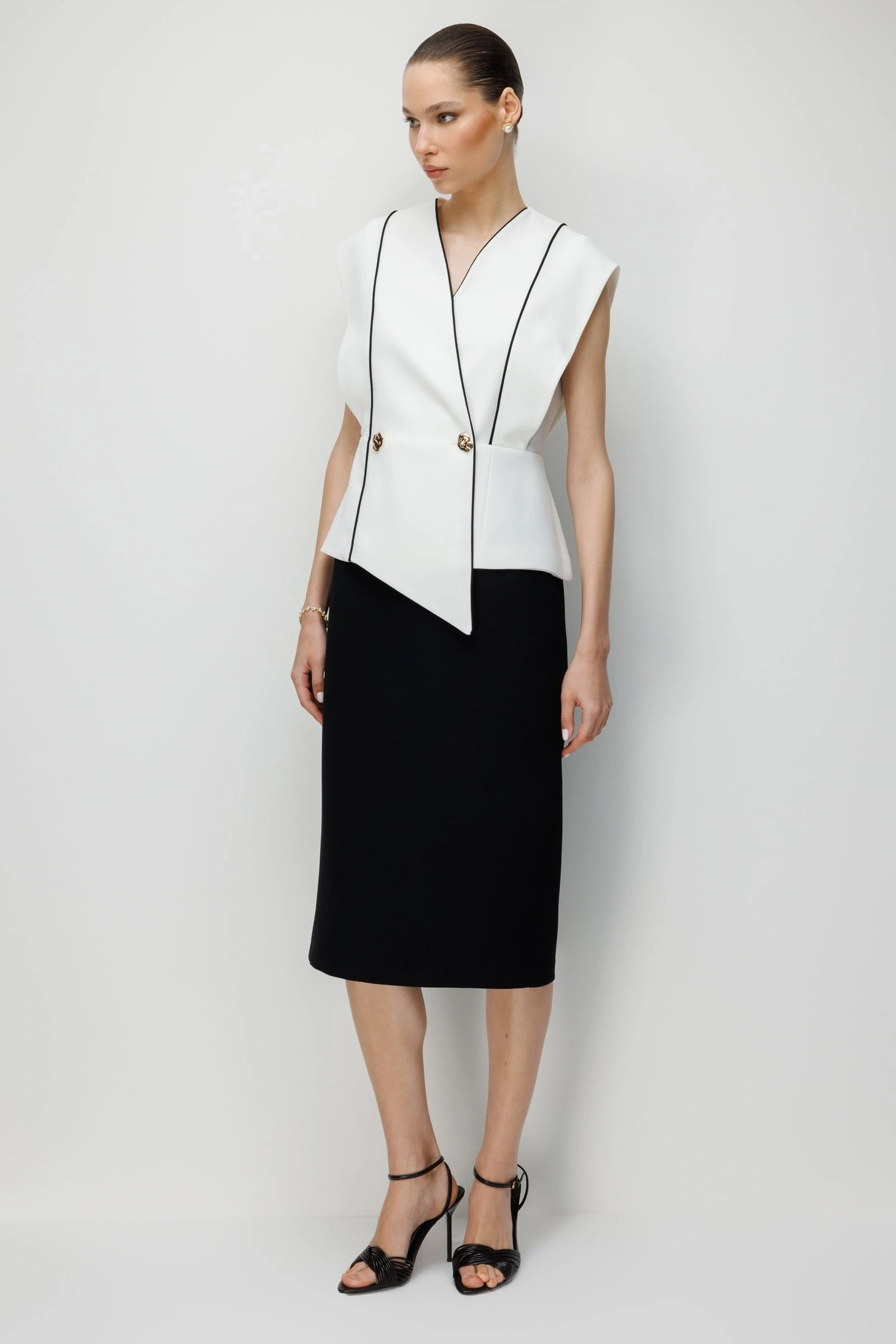 MODAİLGİ YLK-ELBİSE 60116 - SİYAH-EKRU