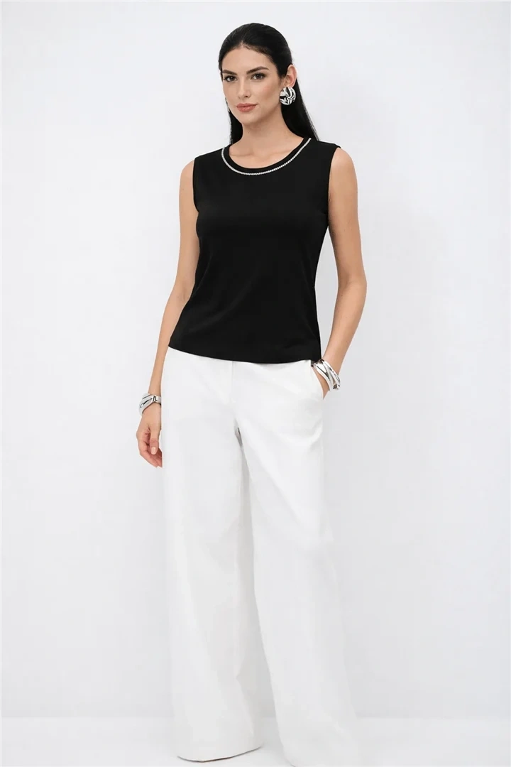 FASHION TAŞLI ATLET 140K - SİYAH