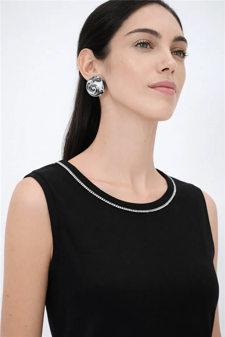 FASHION TAŞLI ATLET 140K - SİYAH