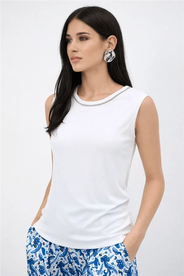 FASHION TAŞLI ATLET 140K - BEYAZ