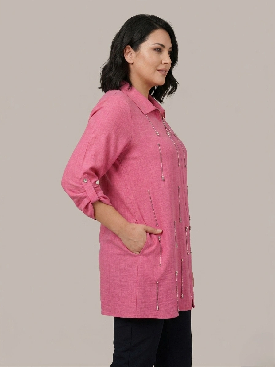 FLAŞ KETEN KAP 1134 - PEMBE