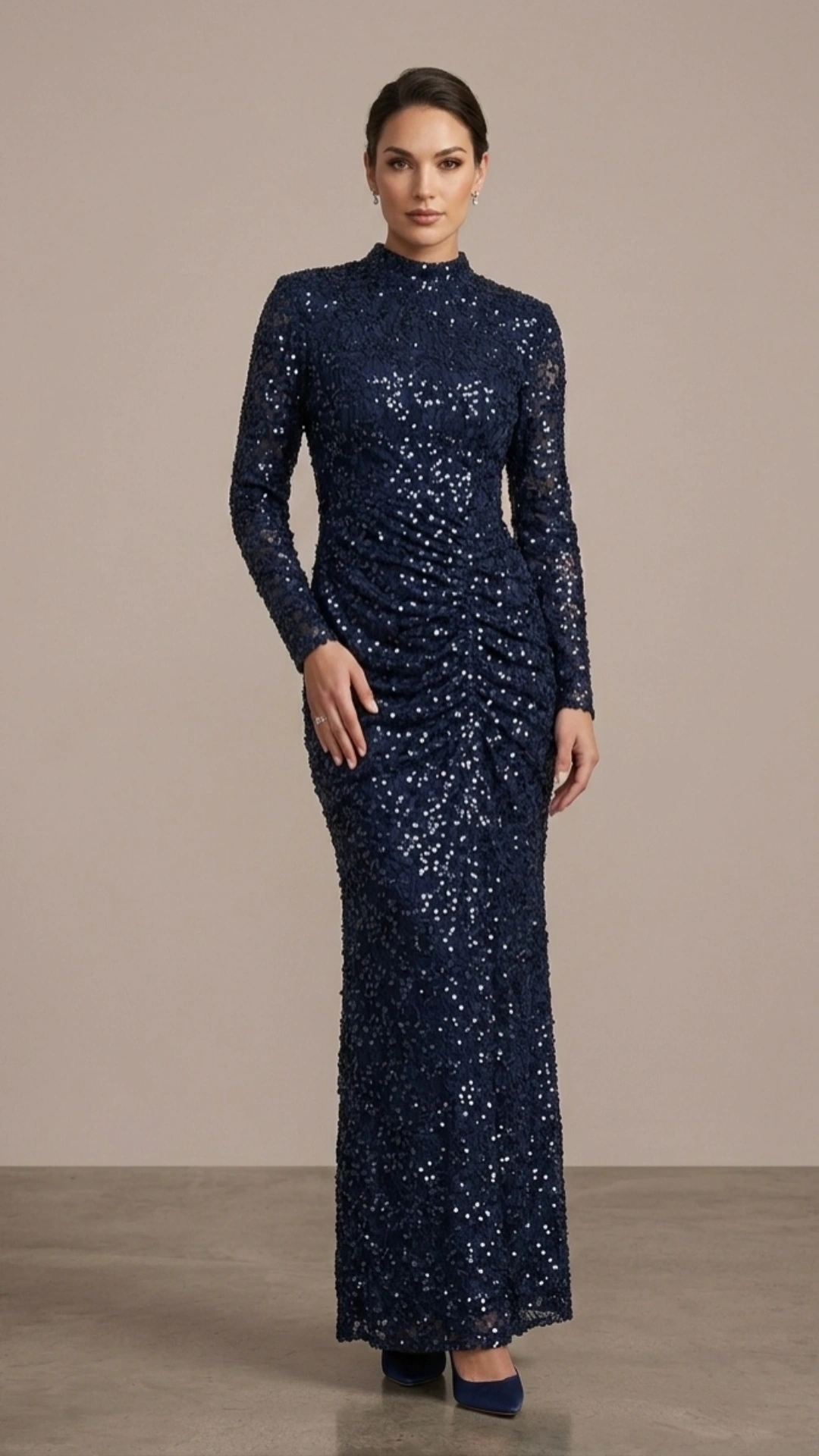 FAVELLA ABİYE ELBİSE 7231 - LACİVERT