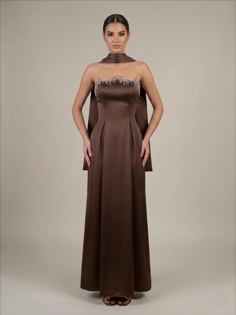 MİRAM ELBİSE 16005 - KAHVE