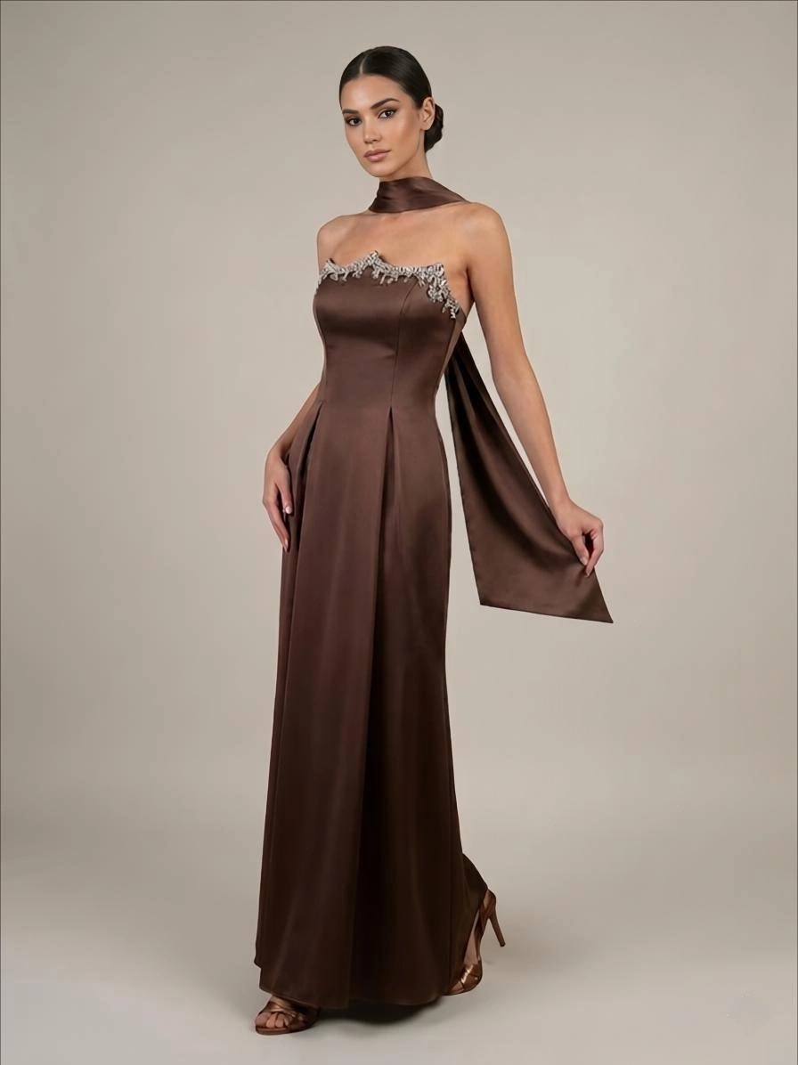 MİRAM ELBİSE 16005 - KAHVE