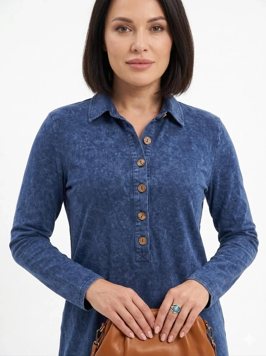 KHAOS ELBİSE 217 - İNDİGO