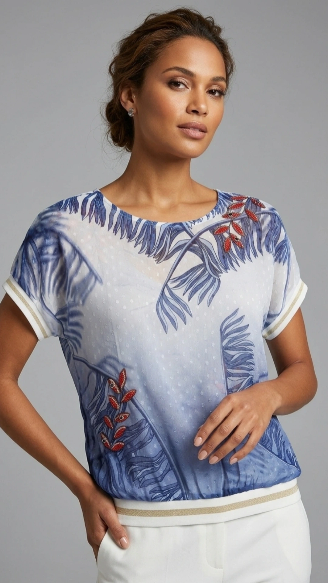 VEDİ ŞFN.BLUZ 7073 - MAVİ