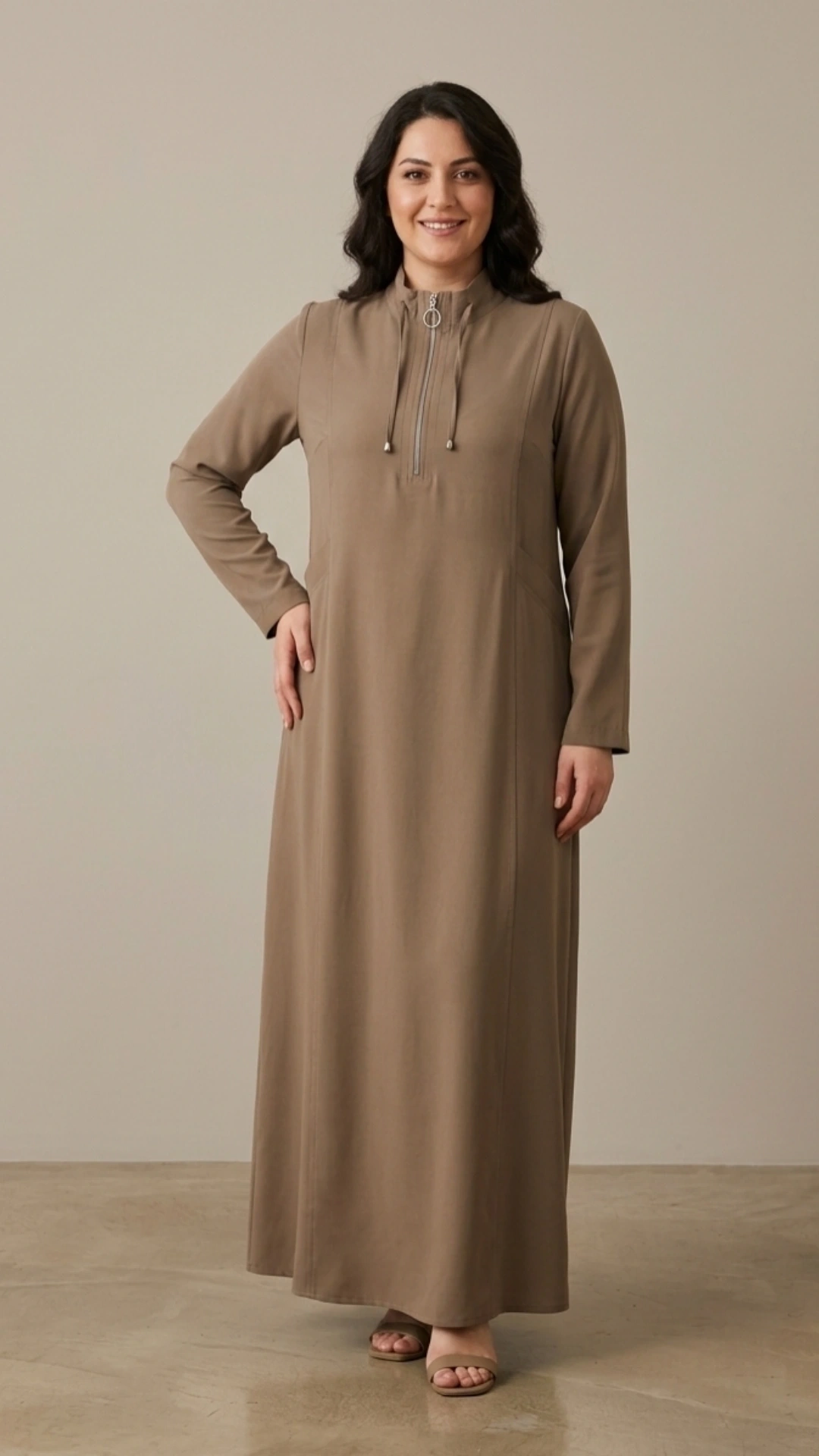 ALESYA ELBİSE 5324 - TOPRAK