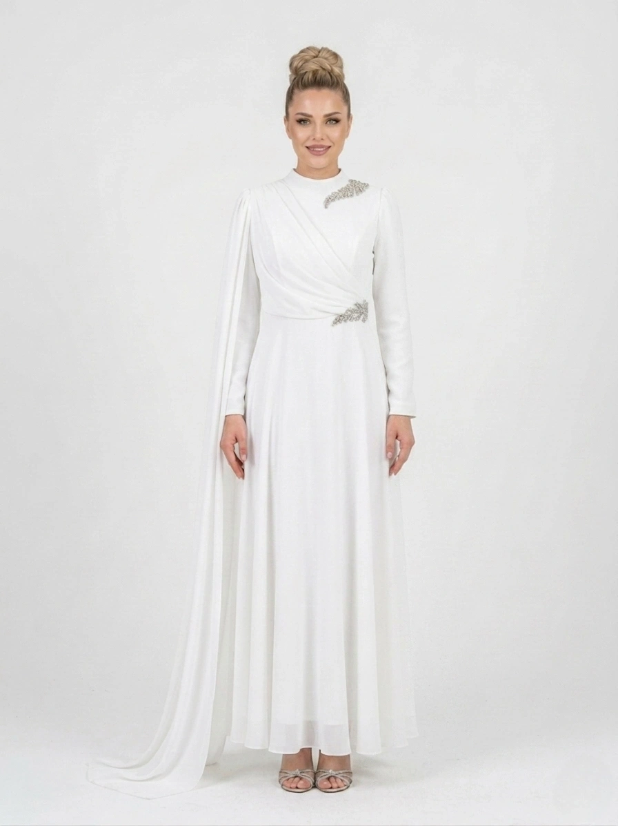 AHENK ABİYE ELBİSE 1094 - EKRU